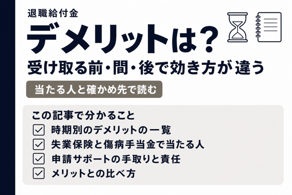 デメリットは？の問いと、この記事で分かること4つを載せた表紙