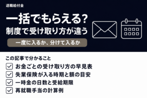 一括でもらえるかの問いと、この記事で分かること4つを載せた表紙