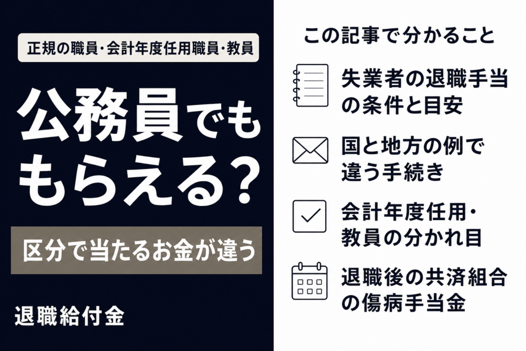 公務員でももらえるかと、この記事で分かること4つを載せた表紙