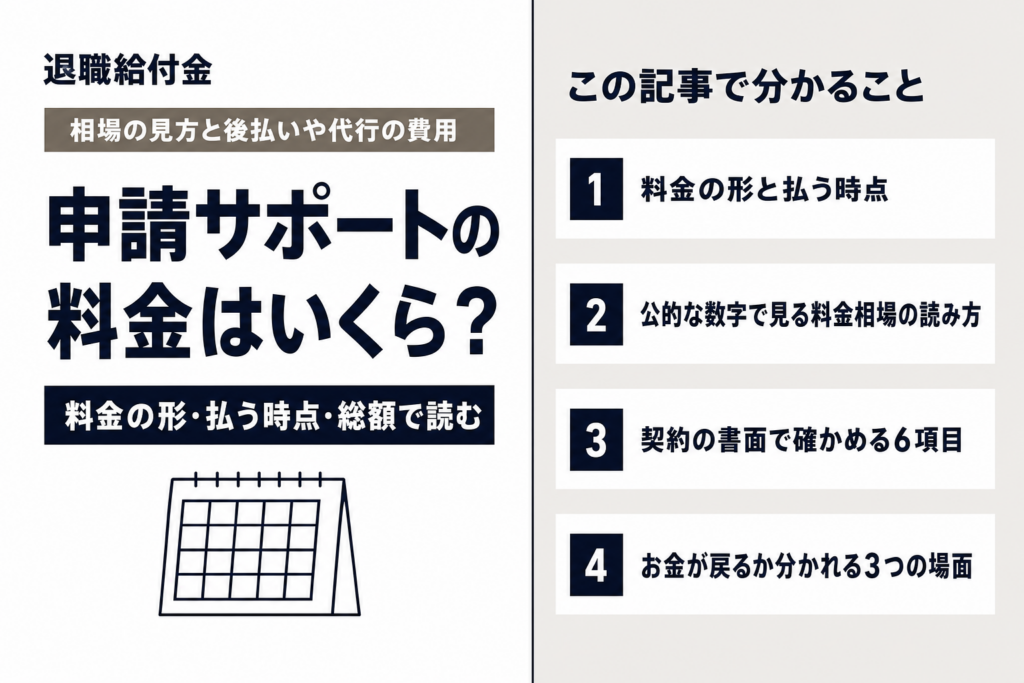 退職給付金サポートの料金はいくら？（この記事で分かること）